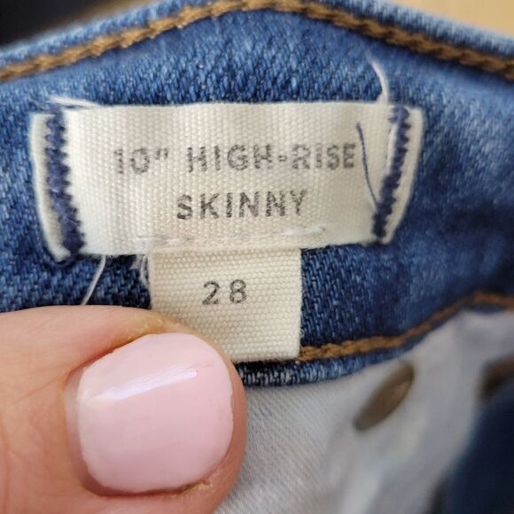 Madewell 10" High Rise Skinny Raw Hem Jeans 28 - Picture 4 of 5